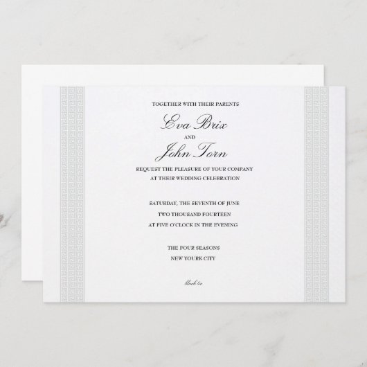 Oude Griekse sierbruiloft Kaart (Voorkant / Achterkant)