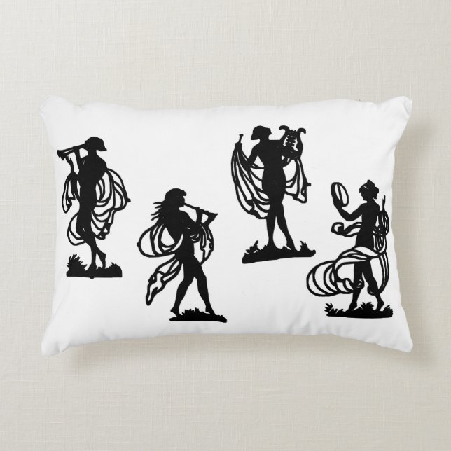 Oude Griekse silhouettes van de Muses-afdruk Accent Kussen (Voorkant)