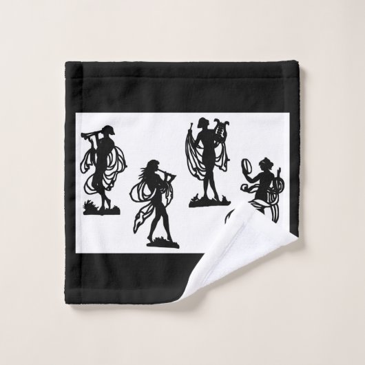 Oude Griekse silhouettes van de Muses-afdruk Bad Handdoek (Wasdoekje)