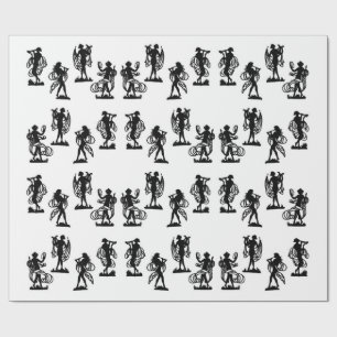 Oude Griekse silhouettes van de Muses-afdruk Cadeaupapier