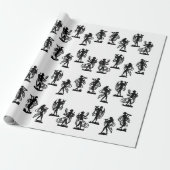 Oude Griekse silhouettes van de Muses-afdruk Cadeaupapier (Uitgerold)