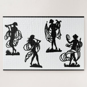 Oude Griekse silhouettes van de Muses-afdruk Legpuzzel