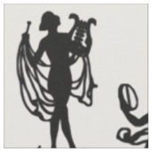 Oude Griekse silhouettes van de Muses-afdruk Stof (Close Up)