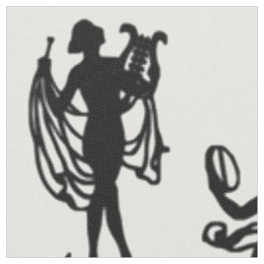 Oude Griekse silhouettes van de Muses-afdruk Stof (Close Up)
