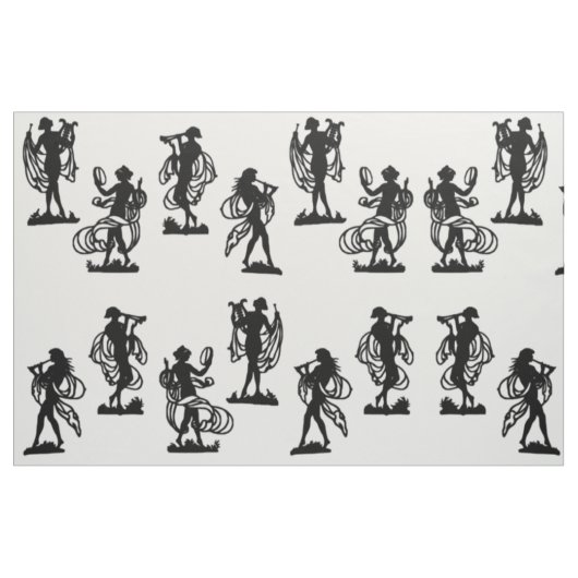 Oude Griekse silhouettes van de Muses-afdruk Stof (Fat Quarter)