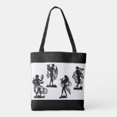 Oude Griekse silhouettes van de Muses-afdruk Tote Bag (Achterkant)