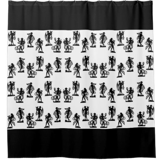 Oude Griekse silhouettes van de Muses Douchegordijn (Voorkant)