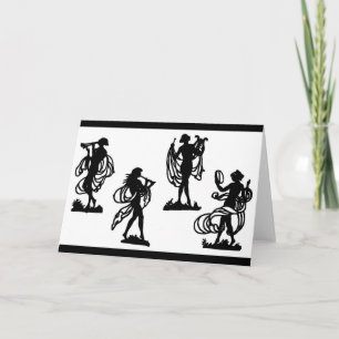 Oude Griekse silhouettes van de Muses Kaart