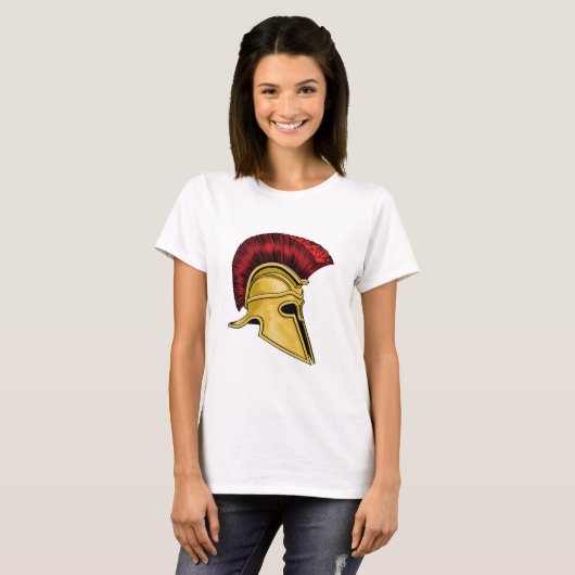 Oude Griekse Spartaan Gladiator Warrior Helmet T-shirt (Voorkant volledig)