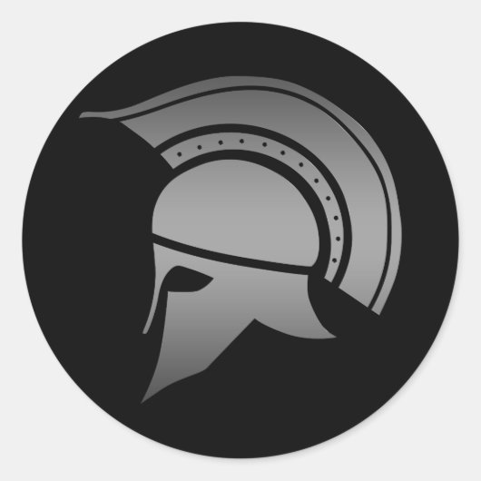 Oude Griekse Spartan Helmet Ronde Sticker (Voorkant)