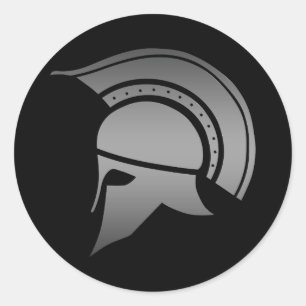 Oude Griekse Spartan Helmet Ronde Sticker