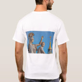 Oude Griekse standbeeld scène. T-shirt (Achterkant)