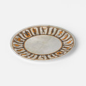 Oude Griekse tempelafbeelding op patroon Papieren Bordje (Gekanteld)