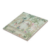 Oude Griekse Tuinboog Papegaai Tropische Bomen Tegeltje (Zijkant)