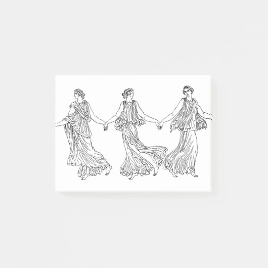 Oude Griekse Vrouwen Lijn Kunst Dansing Post-it® Notes (Voorkant)