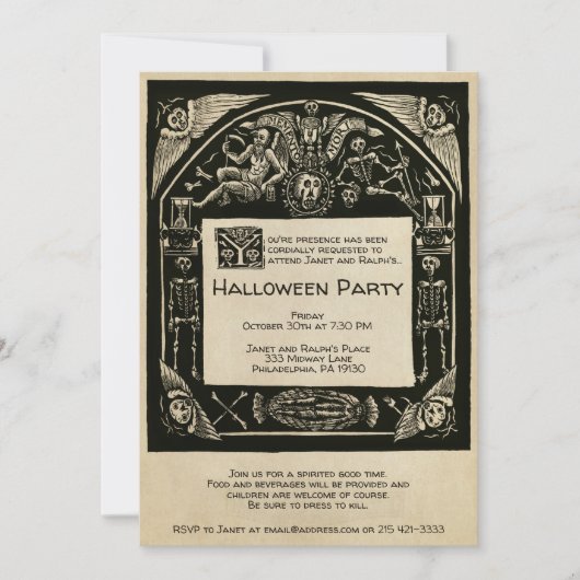 Oude Griezeld Grensoverschrijdende Rouwstijl Kaart (Voorkant)