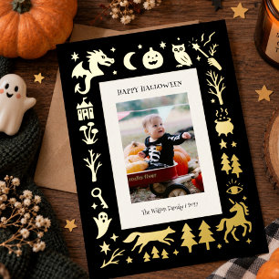 Oude Griezeldag Halloween-foto Folie Feestdagenkaart