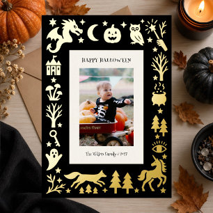 Oude Griezeldag Halloween-foto Folie Feestdagenkaart