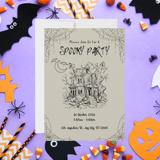 Oude Griezelfeest Spokenparty Kaart