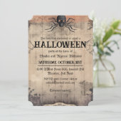 Oude griezelige Halloween-feest Kaart (Staand voorkant)
