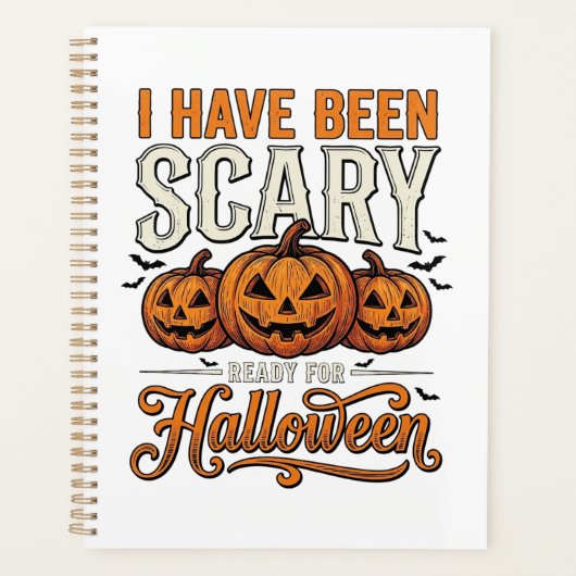 Oude griezelige Halloween pompoen shirt ontwerp_1 Planner (Voorkant)