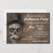 Oude griezelige Schedel Halloween Feest Kaart (Voorkant)