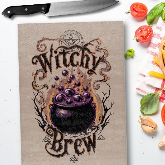 Oude Griezelige Script Halloween Thema Heksenbord Snijplank