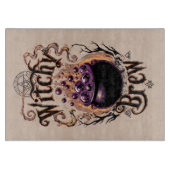 Oude Griezelige Script Halloween Thema Heksenbord Snijplank (Voorkant)