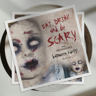 Oude griezelige zombiepop Halloween-feest Servet