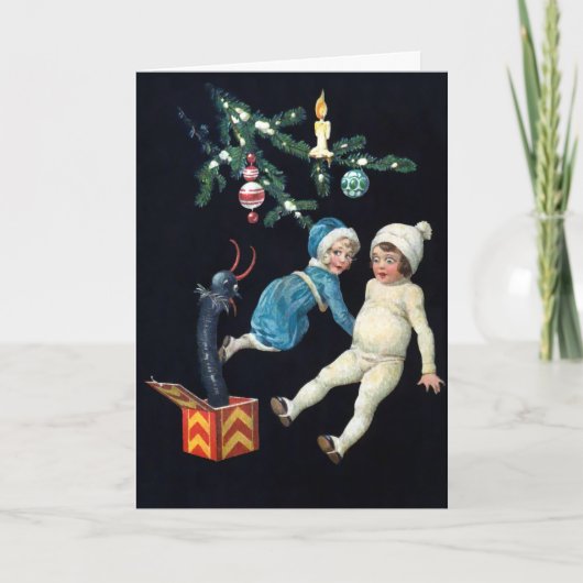 Oude Griezels Krampus Kerstkaart Feestdagen Kaart (Voorkant)