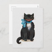 Oude Griezige Kat Feestdagenkaart (Voorkant / Achterkant)