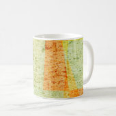 Oude grijze achtergrond met delicate abstracte tek koffiemok (Voorkant rechts)
