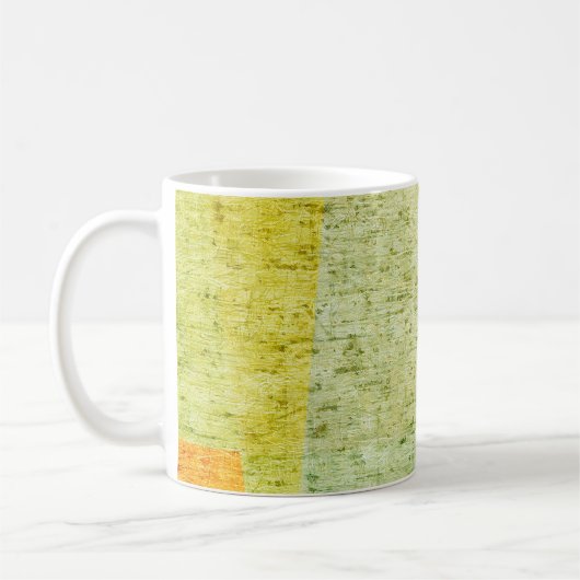 Oude grijze achtergrond met delicate abstracte tek koffiemok (Links)