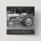 , oude, grijze gisttrekker vierkante button 5,1 cm (Voorkant)