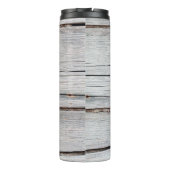Oude grijze houten wand textureabstract, achtergro thermosbeker (Achterkant)