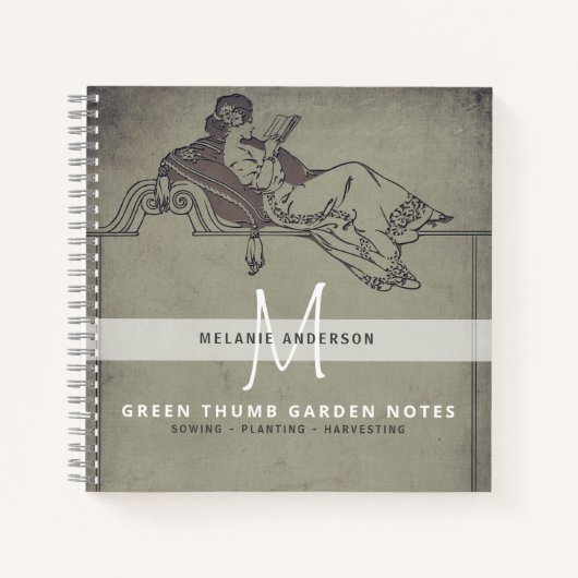 Oude grijze Secret Garden Gardeners Journal Notitieboek (Voorkant)