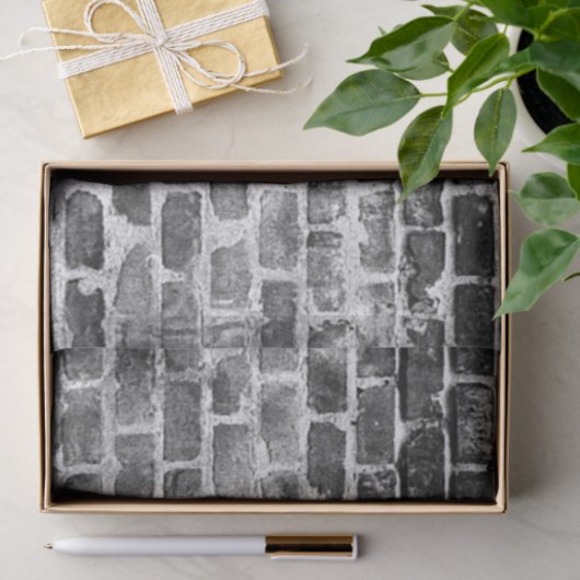 Oude grijze Weathered Brick-wandtextuur Tissuepapier (Geschenk)
