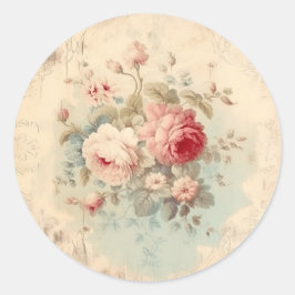 Oude Gril, Roze Shabby Chic Ronde Sticker