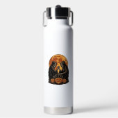 Oude Grim Reapers Halloween Pompoen Vector Ontwerp Waterfles (Voorkant)