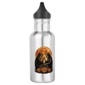 Oude Grim Reapers Halloween Pompoen Vector Ontwerp Waterfles (Links)