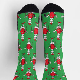 Oude Grinch Kerst Groen Patroon Sokken