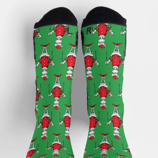 Oude Grinch Kerst Groen Patroon Sokken (Top)