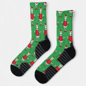 Oude Grinch Kerst Groen Patroon Sokken (Links)