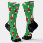 Oude Grinch Kerst Groen Patroon Sokken (Gebogen)