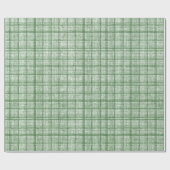 Oude Groen Geruite Kerst Cadeaupapier (Vlak)