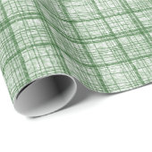 Oude Groen Geruite Kerst Cadeaupapier (Rol Hoek)