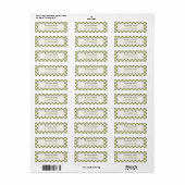 Oude Groen Karo Kerstmis Etiket (Full Sheet)