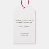 Oude Groen Sneeuwman Kerst Cadeaulabel (Achterkant)