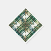 Oude Groen Witte Gingham Patroon Servet (Hoek)