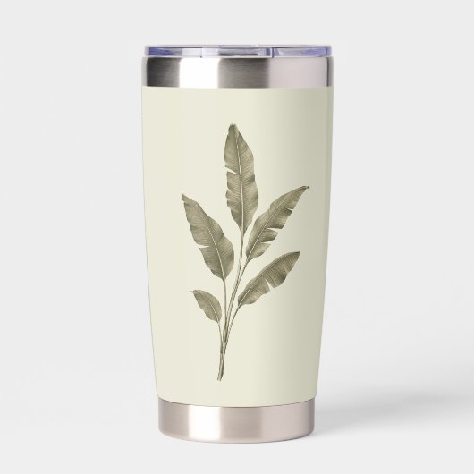 Oude groene bananenbladeren geïsoleerde drinkbeker (Voorkant)